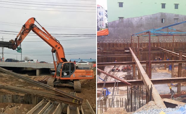 ÉP CỪ LARSEN BẰNG BÚA RUNG